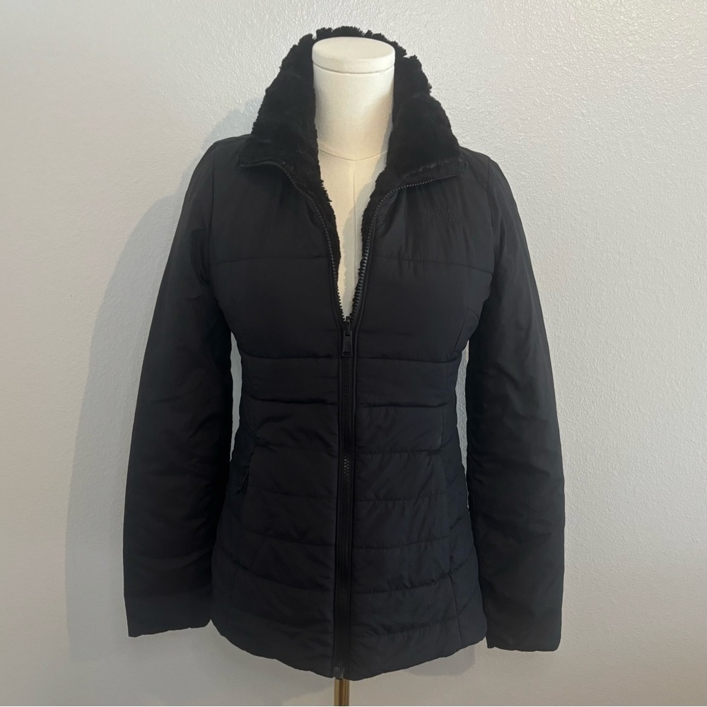 The North Face Reversible Black Faux Fur & Quilted Puffer Jacket Women’s XS